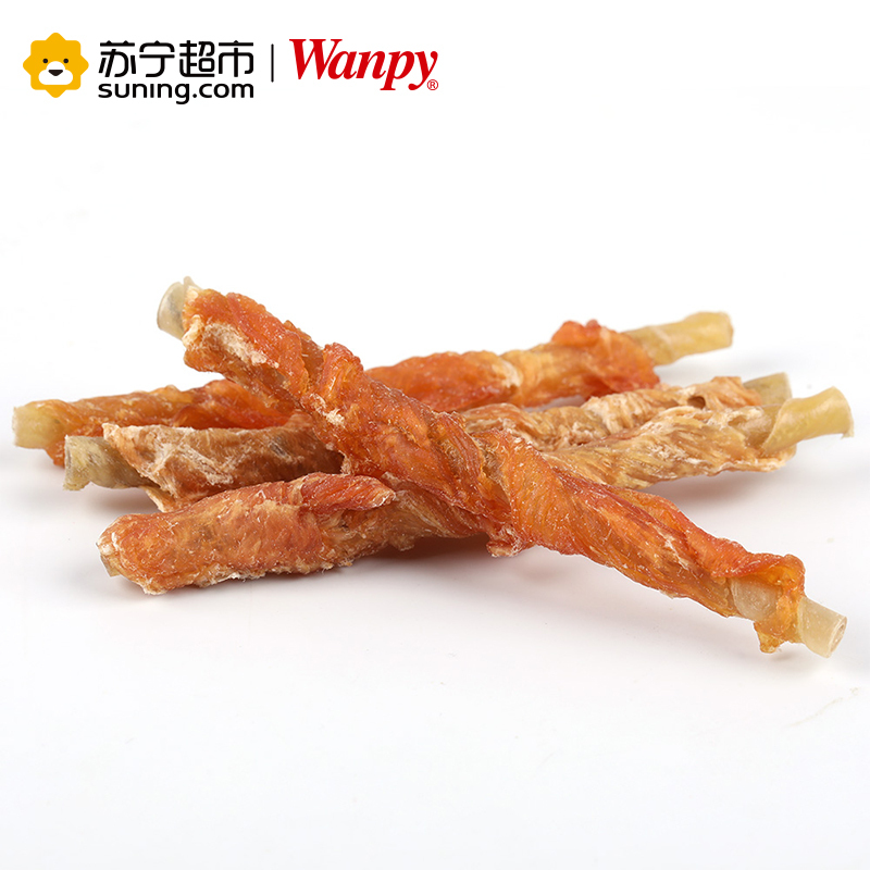 顽皮Wanpy犬用鸡肉卷皮卷100g 宠物食品 犬用零食 宠物零食 肉干/肉条