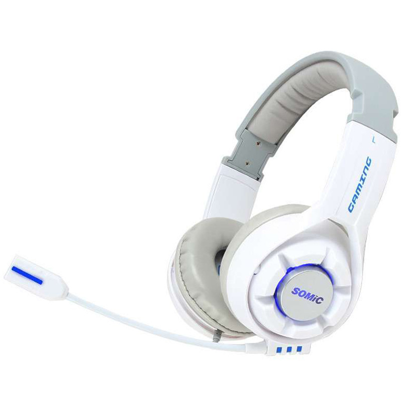 硕美科(SOMIC) EC-10 7.1声效 电竞 吃鸡 游戏 耳机 头戴式电脑耳麦 白色
