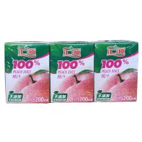 汇源果汁 100%桃汁 200ML*3 便携小包装