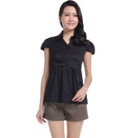 AIGEMILAN艾戈米蓝2015春夏季黑色短袖衬衫S904-3