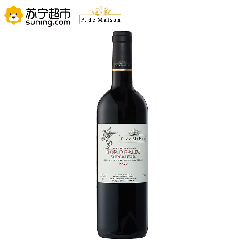 法国原瓶进口美圣世家仙马园尚波尔多AOC干红葡萄酒750ml 单支装