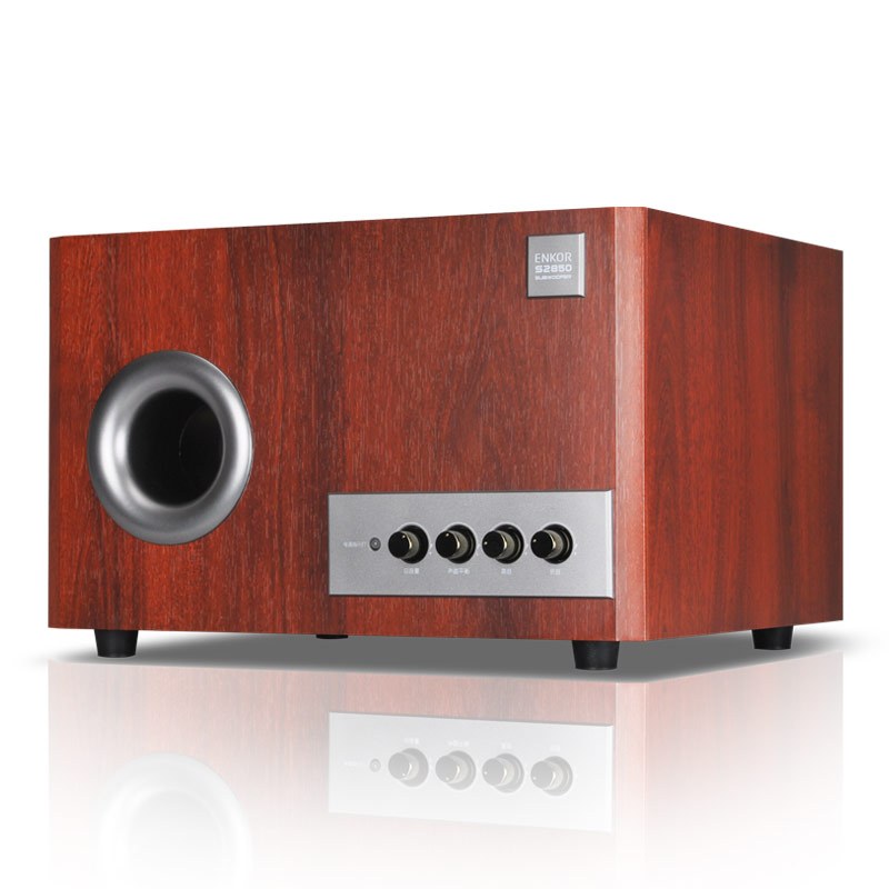 恩科(ENKOR)S2850 多媒体电脑音响音箱木质2.1低音炮 棕红色