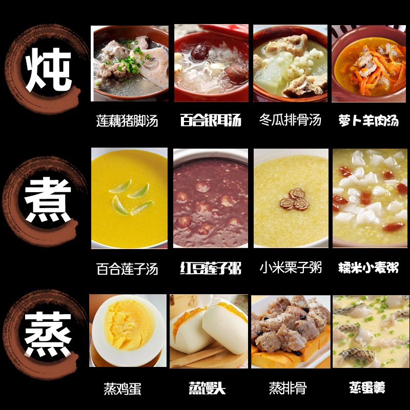 小熊(Bear) 电炖锅DDZ-A12A1 1.2升白瓷内胆隔水炖 自动断电防干烧 微电脑预约定时 电炖盅
