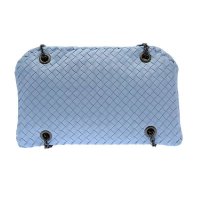 宝缇嘉(BOTTEGA VENETA)女士晴空蓝编织小羊皮DUO包 293747-V0016
