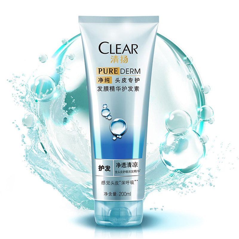 苏宁易购超市清扬净纯头皮专护净透清凉发膜精华护发素200ml