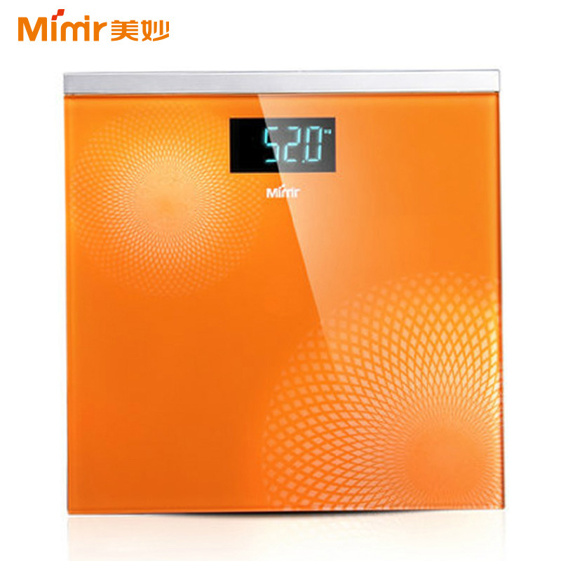 美妙(Mimir)健康秤 MD-03 电子称 橙色超薄设计 可夜视 LED显示屏 重力感应自动开关 人体秤高清大图