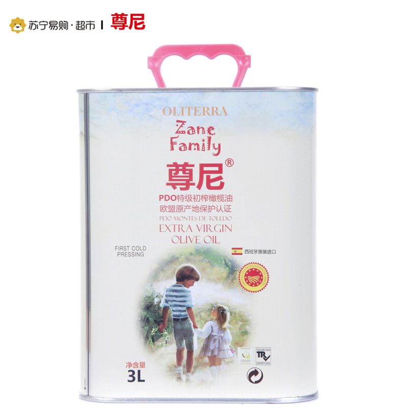 西班牙进口食用油 尊尼PDO特级初榨橄榄油3L