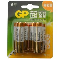 超霸(GP)GP24AU-21L6 5号五号AAA碱性电池 1.5V碱性高能电池(5号碱性6粒卡装)