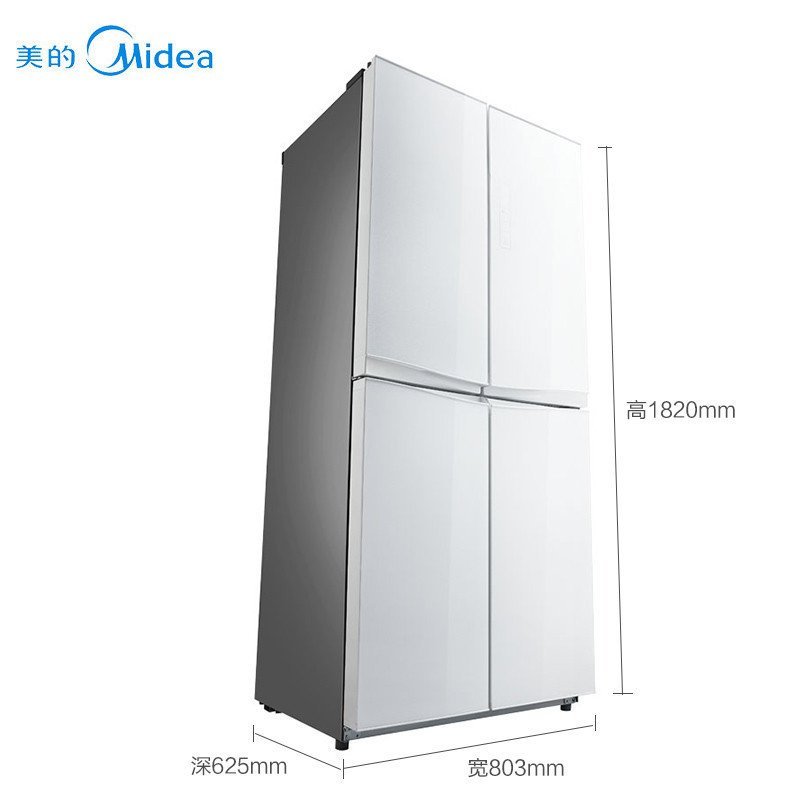 美的(Midea)BCD-401TGEM(E)401升 电脑控温 玻璃面板 大冷冻力 时尚外观十字多门家用电冰箱
