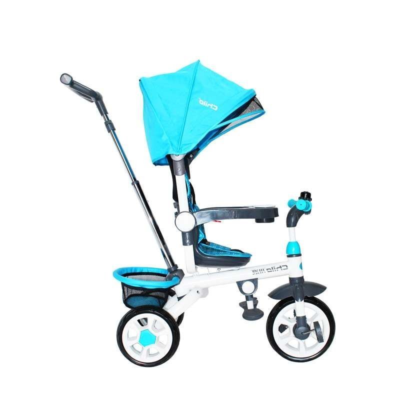 [苏宁自营]川浪DT128 蓝川浪正品1-3-5岁多功能儿童手推三轮车脚踏车宝宝自行车儿童推车