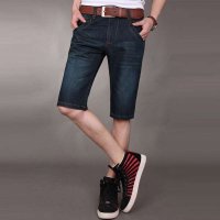 咖飞WU41M002男士修身时尚牛仔短裤深蓝