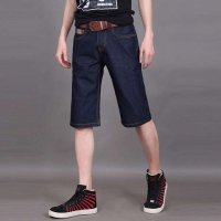 咖飞WU41M004男士修身时尚牛仔短裤深蓝