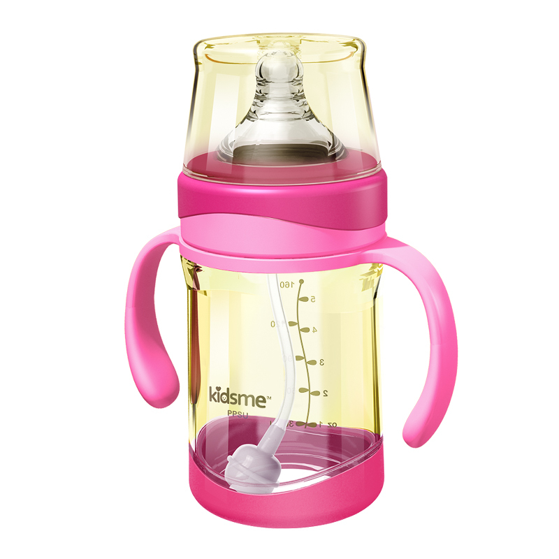 KIDSME 亲亲我 宽口径PPSU感温奶瓶160ML 红色 908192R