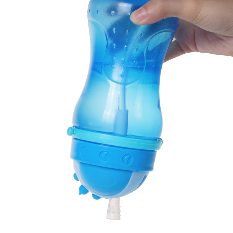 KIDSME 亲亲我 不漏吸管水壶水杯 婴儿水杯 儿童水杯 360ML蓝色