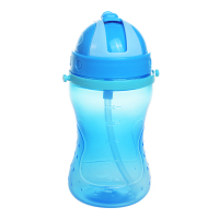 KIDSME 亲亲我 不漏吸管水壶水杯 婴儿水杯 儿童水杯 360ML蓝色