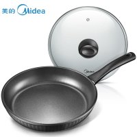 美的（Midea）JL26X1 厚底无油烟不粘平底锅煎炒锅电磁炉通用 26cm