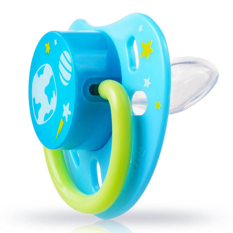 亲亲我(kidsme) 夜光安抚奶嘴 蓝色中号 6个月以上