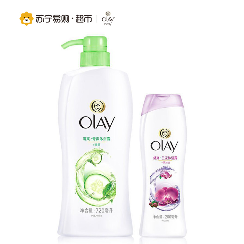 玉兰油(OLAY)沐浴露水嫩清爽720ml配舒缓清爽200ml 沐浴露泡澡 保湿