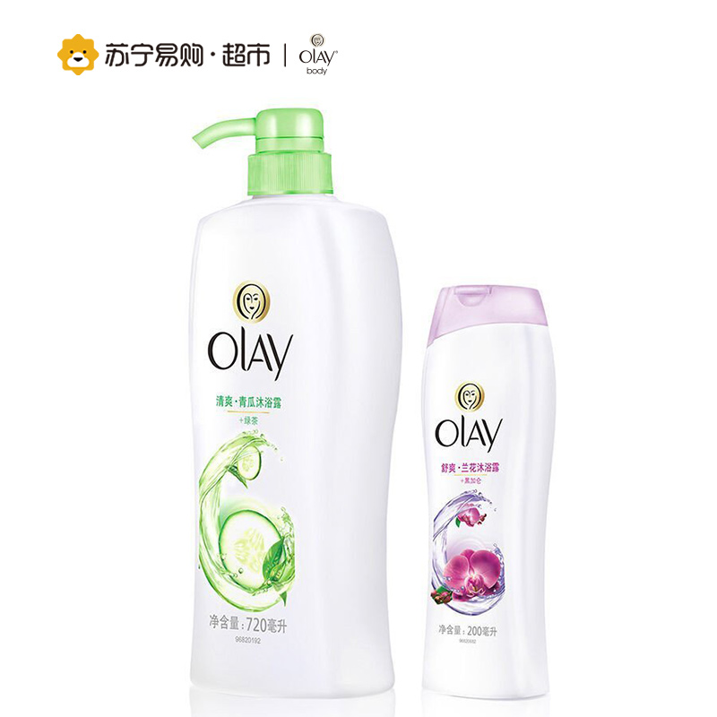 玉兰油(OLAY)沐浴露水嫩清爽720ml配舒缓清爽200ml 沐浴露泡澡 保湿