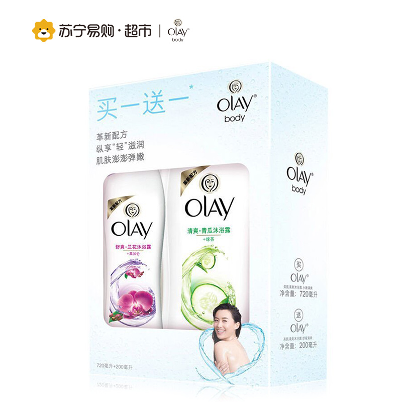 玉兰油(OLAY)沐浴露水嫩清爽720ml配舒缓清爽200ml 沐浴露泡澡 保湿