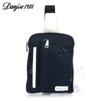 2015新款 丹爵正品 牛皮配牛津布 时尚休闲 单肩包 斜挎包 胸包 腰包 包包 包 丹爵90067-1