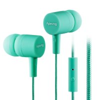 爱谱王(∧pking)MB218 超重低音入耳式手机线控耳机 青色