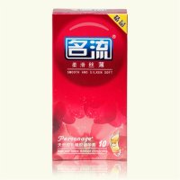 名流避孕套 柔滑丝薄天然乳胶安全套10只装 成人计生用品