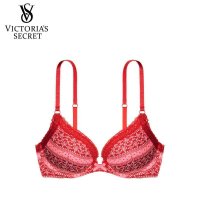 维多利亚的秘密红色雪花深V聚拢文胸325695-M83