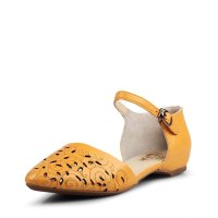 YellowEarth进口镂空尖头凉鞋包头平底女鞋14TE1A00-LC032