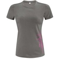 无界 深灰女款圆领印花棉T恤 U152056