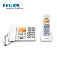 飞利浦电话机 DCTG152 老人机数字无绳电话机 子母机大音量大按键（白色）