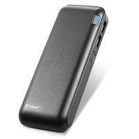 Cager/卡格尔 B16九周年黄金版 12000毫安 智能移动电源 超大容量仿真皮充电宝 双USB 黑色