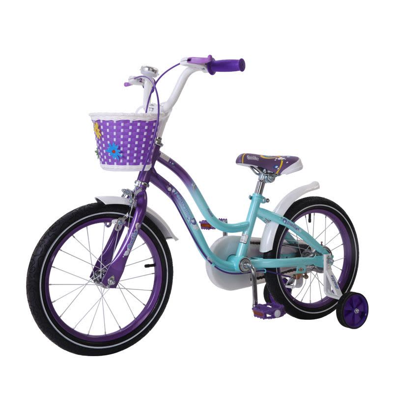 兰Q自行车baby公主系列14/16寸卡通儿童自行车 优雅多色 紫色 16寸图片