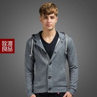 诠渡良品连帽开衫卫衣男士春秋装31518