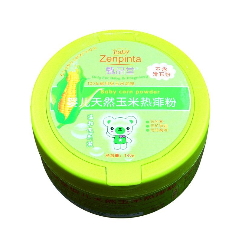 甄品堂(zenpinta)婴儿天然玉米热痱粉 140g(带粉扑)