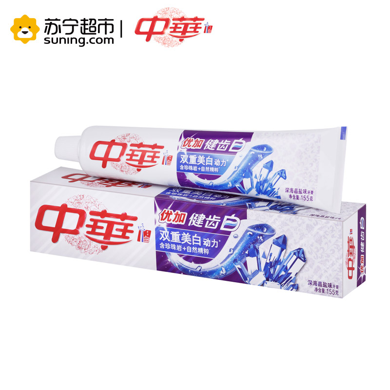 中华优加健齿白深海晶盐味牙膏155g