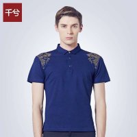 千兮polo衫男短袖英伦 翻领短袖T恤 男士夏季T恤修身 100%丝光棉