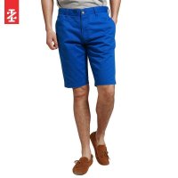 IZOD夏装时尚男士中腰直筒纯棉磨毛休闲彩裤短裤 宝蓝1113264066634