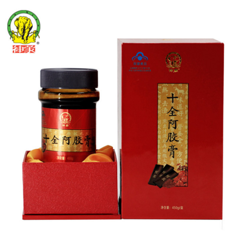 [苏宁超市]神象 十全阿胶膏 450g瓶*2/盒 加送礼袋