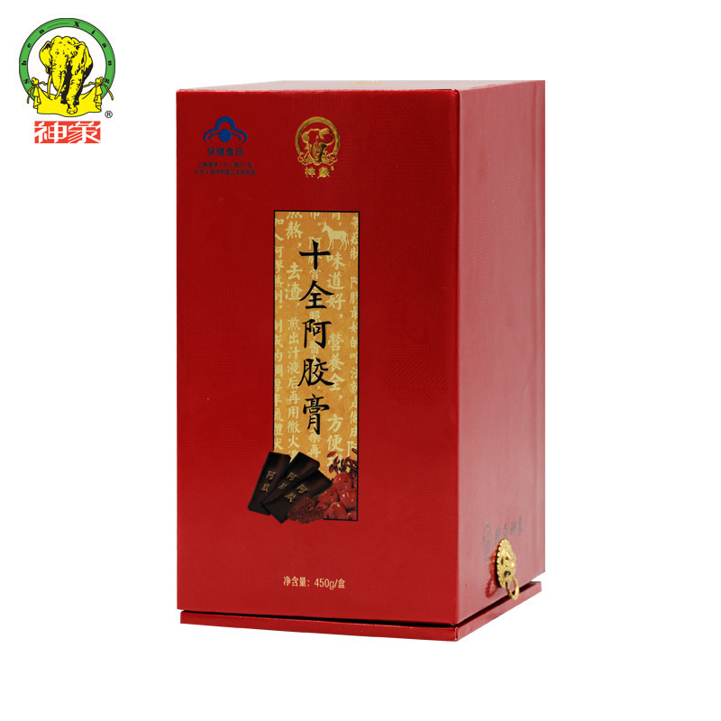 [苏宁超市]神象 十全阿胶膏 450g瓶*2/盒 加送礼袋