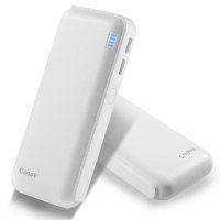 Cager卡格尔 B16九周年黄金版 12000毫安 智能移动电源 仿真皮充电宝 双USB 白色