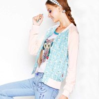 木果果木针织休闲宽松棒球衫M40C6020W