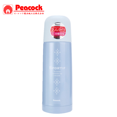 日本孔雀(Peacock)ASB-50(PL)进口真空不锈钢女士高档可爱蓝粉色大容量保温杯470ml