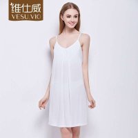 女士夏季纯色性感吊带睡裙