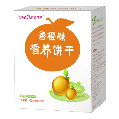 培康(TakeCare) 宝宝零食 香橙味营养饼干100g(4小袋分装)盒装 6个月以上宝宝