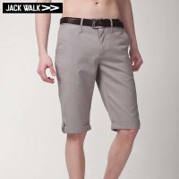 JACKWALK X0122001 浅灰 短裤脚边翻卷折耳装饰休闲短裤