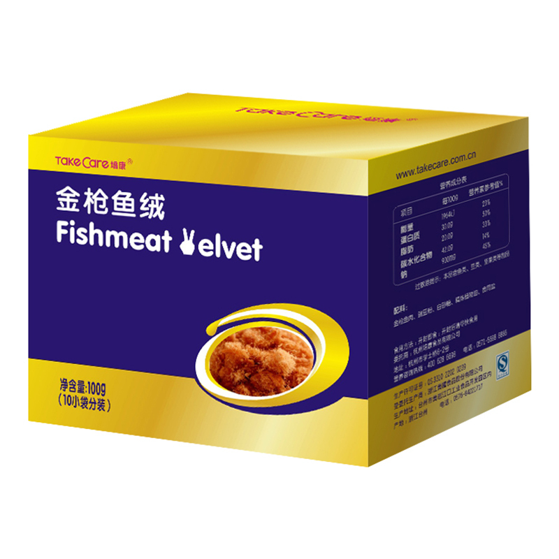 [苏宁自营]培康(TakeCare) 儿童零食 金枪鱼绒100g(10小袋分装)