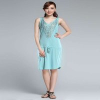 乐都特laredoute女式收腰包臀亮片无袖连衣裙蓝色VV640