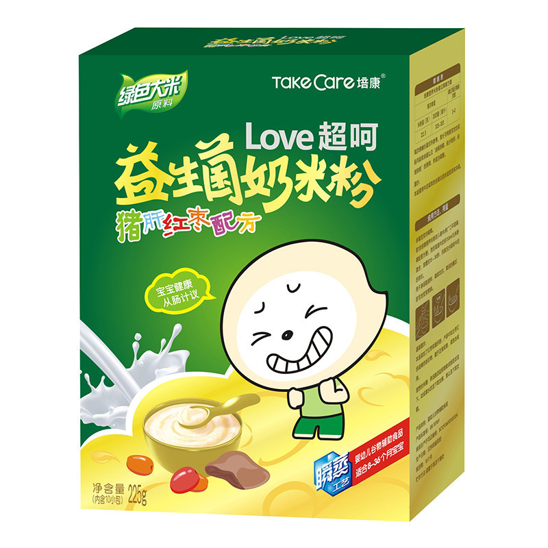 培康(TakeCare) 宝宝辅食超呵益生菌奶米粉猪肝红枣配方225g(适合8-36个月)