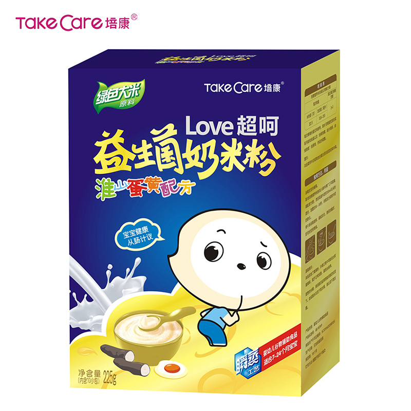培康(TakeCare) 宝宝辅食 超呵益生菌奶米粉淮山蛋黄配方225g(适合7-24个月)